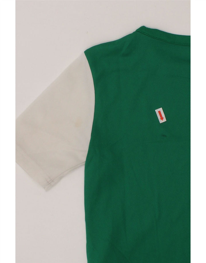 ADIDAS Boys Climalite T-Shirt Top 7-8 Years Green Colourblock Polyester Vintage Adidas and Second-Hand Adidas from Messina Hembry 