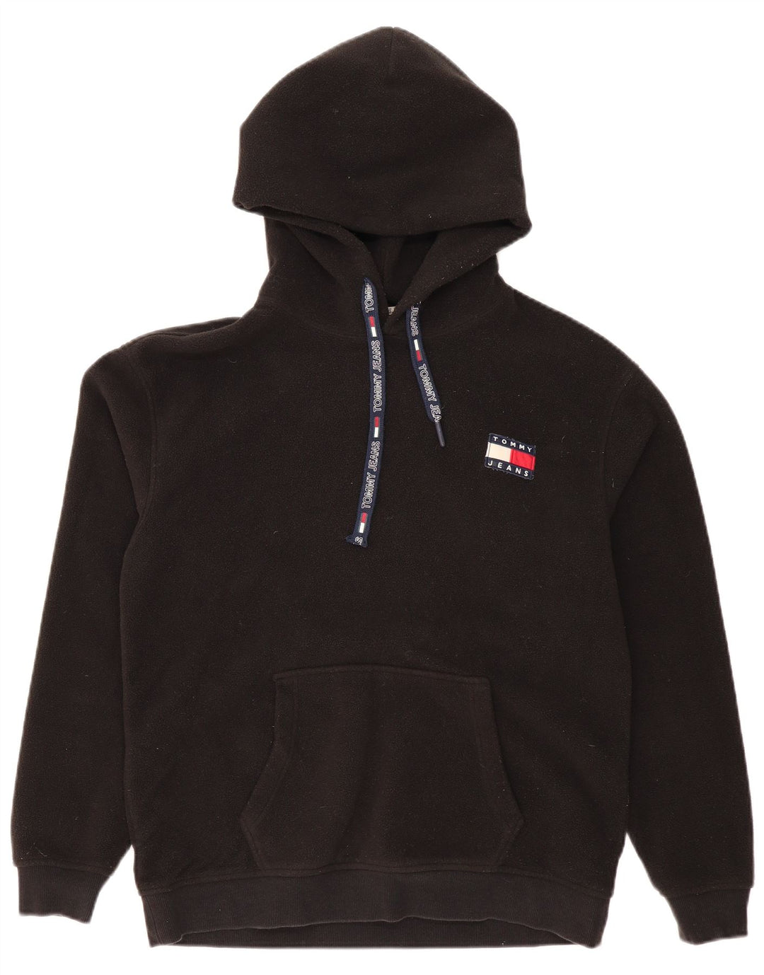TOMMY HILFIGER Herren-Fleecepullover mit Kapuze, Mittelschwarz, Polyester