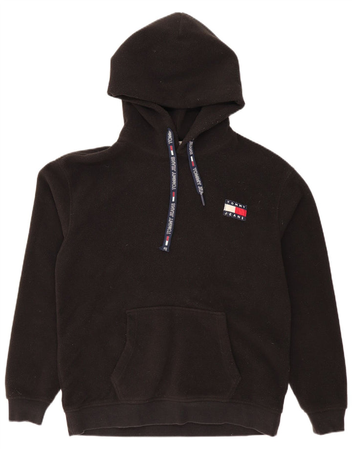 TOMMY HILFIGER Herren-Fleecepullover mit Kapuze, Mittelschwarz, Polyester