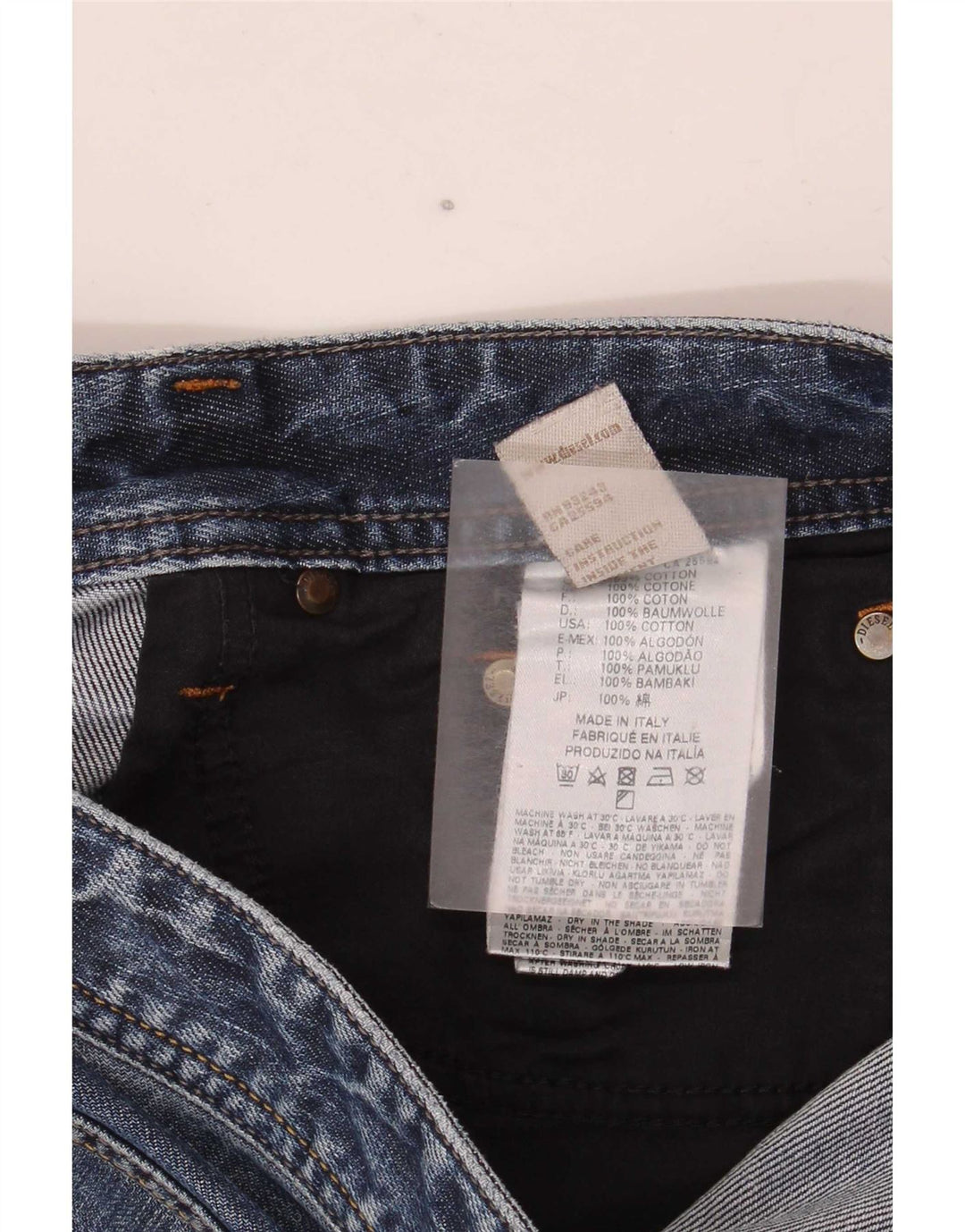 Diesel Herren-Jeansshorts W34, große blaue Baumwolle