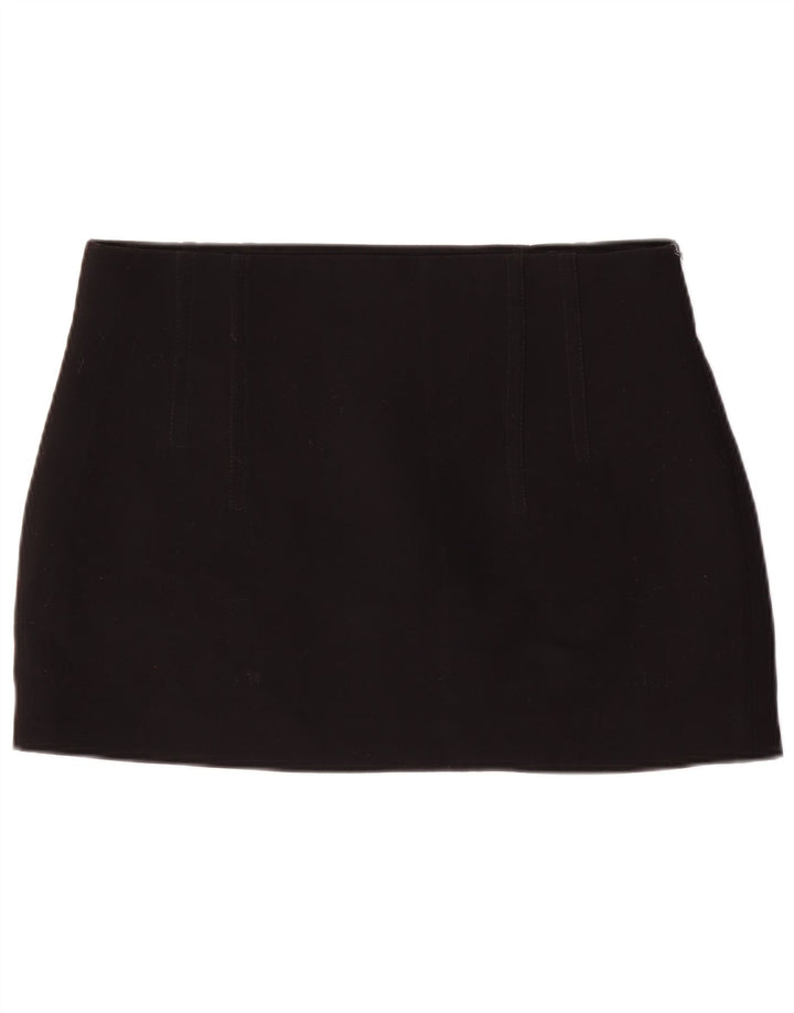 Zara Damen Minirock XL W34 Schwarz Polyester
