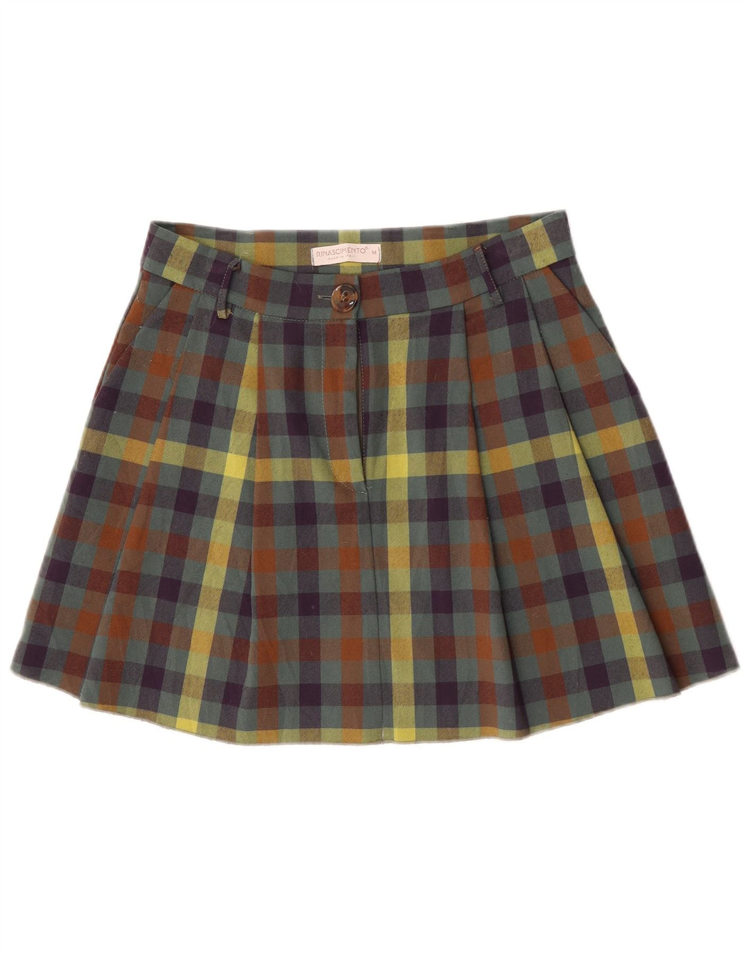 Rinascimento Womens Plissee Minirock Medium W30 Mehrfarbig Gingham