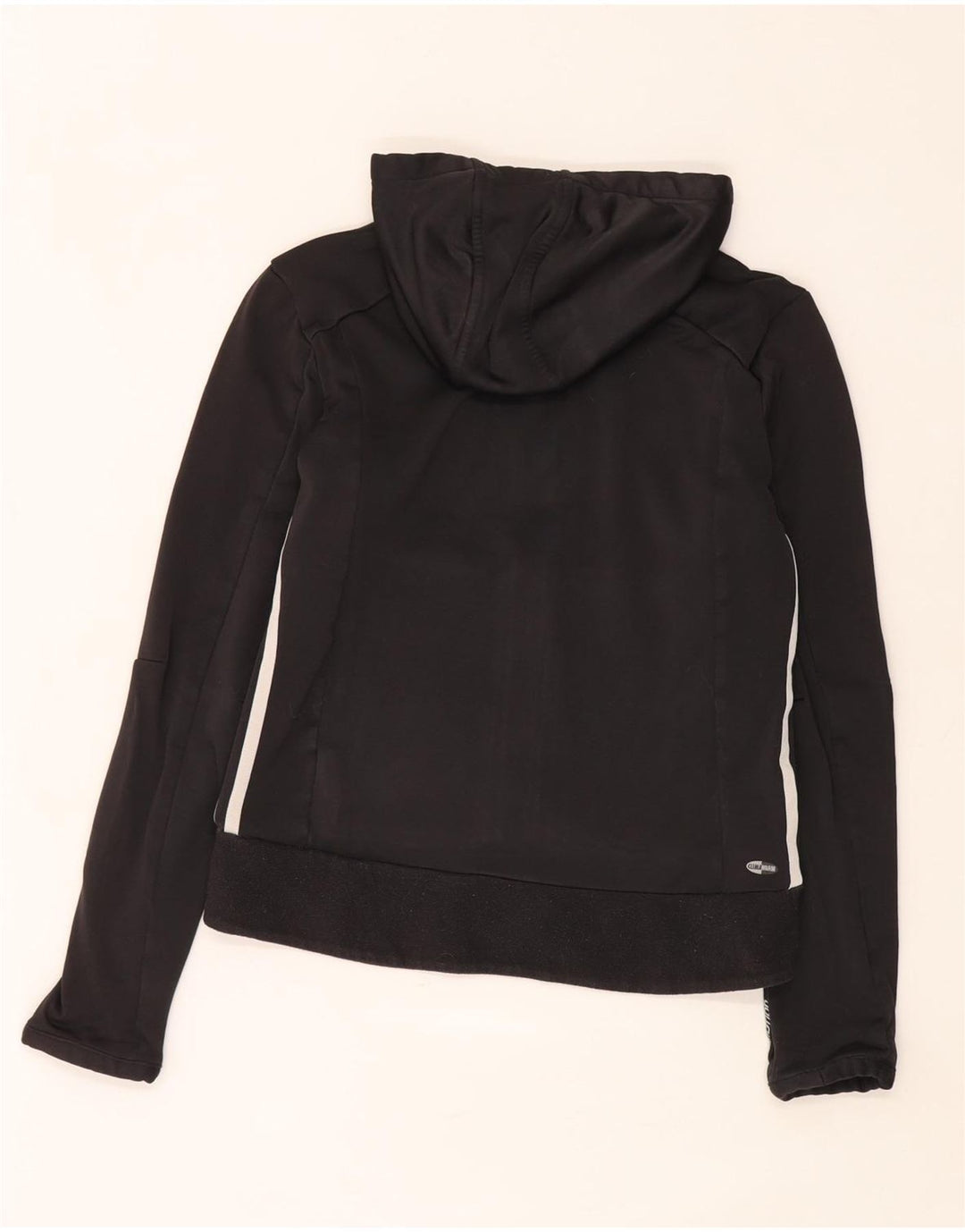 Adidas Damen Climawarm Zip Hoodie Pullover UK 12 Medium Schwarz Polyester