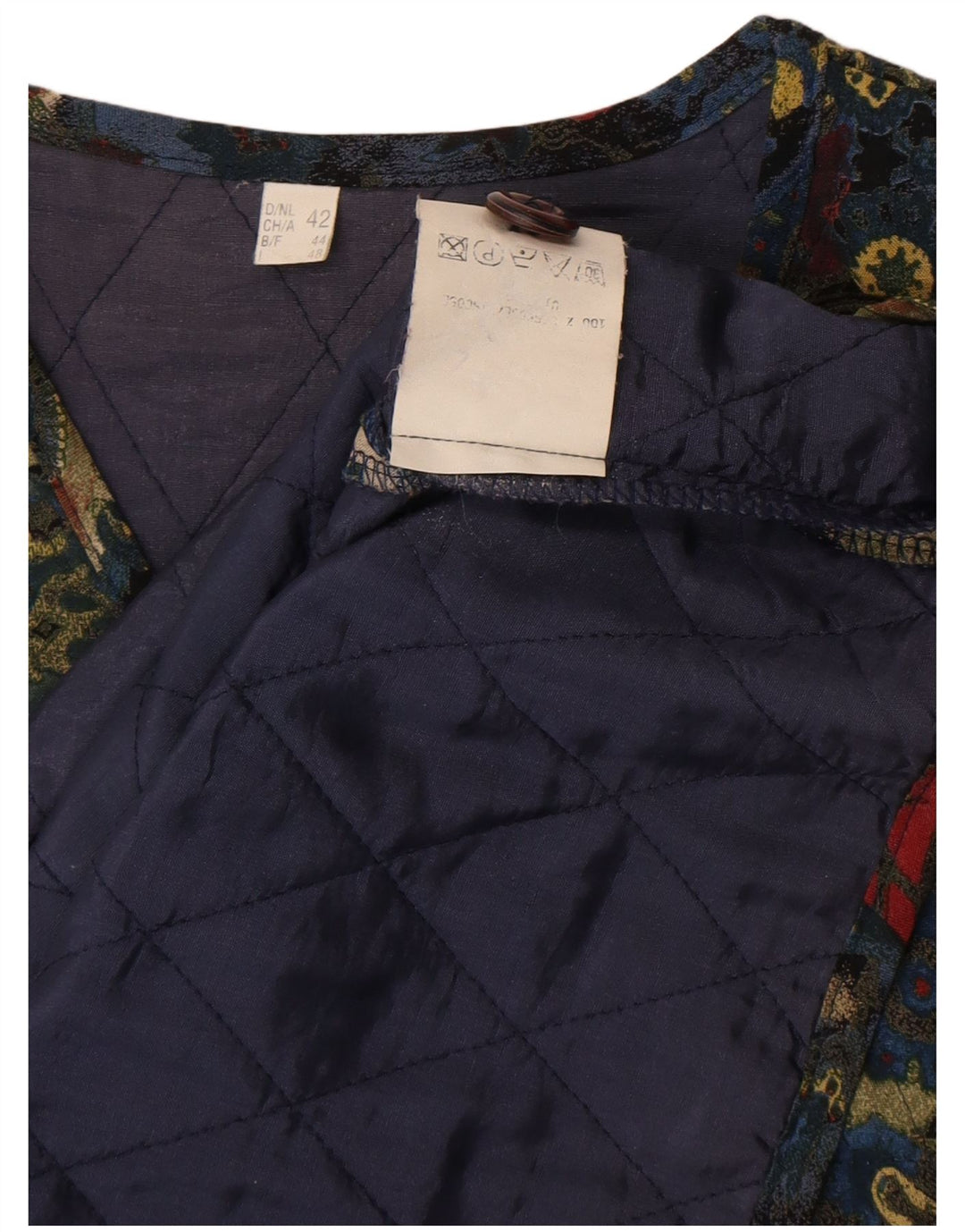 Vintage Damen Steppweste EU 42 Großes mehrfarbiges Paisleymuster