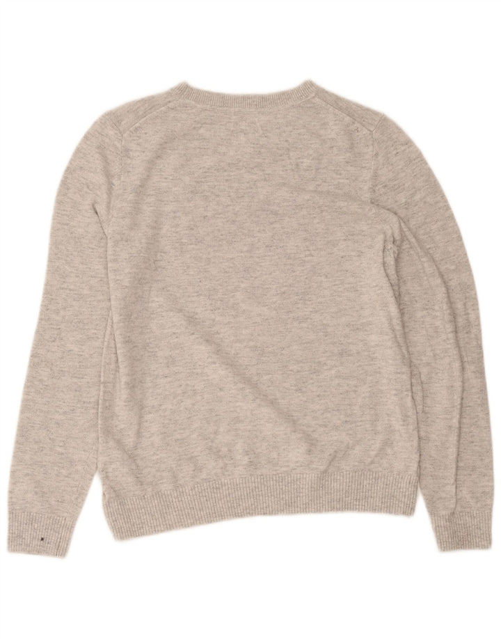 John Lewis Damen Grafik-Sweatshirt-Pullover UK 12 Mittelgraues Baumwollherz