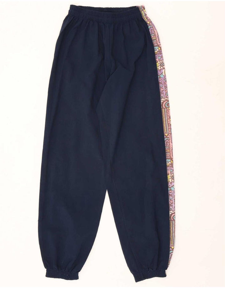 Vintage Damen-Trainingsanzug, UK 10, Größe S, marineblau, geometrisch, Polyamid