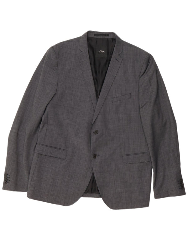 S.Oliver Herren-Anzug mit 2 Knöpfen, UK 46, 3XL, W38, L32, Grau, Polyester