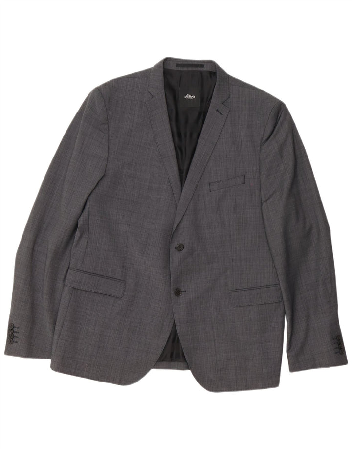 S.Oliver Herren-Anzug mit 2 Knöpfen, UK 46, 3XL, W38, L32, Grau, Polyester