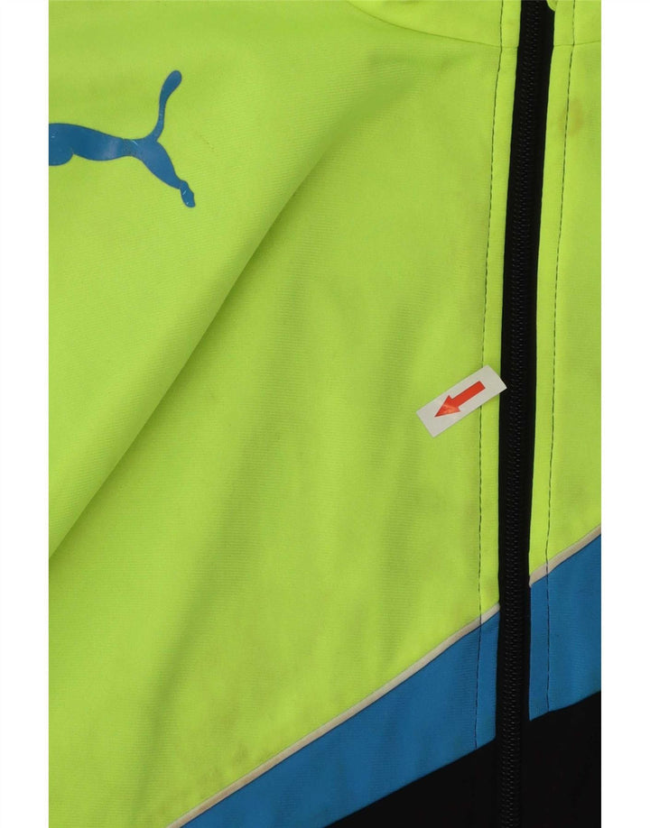 Puma Jungen-Trainingsanzug-Top-Jacke, 15–16 Jahre, schwarzes Farbblock-Polyester