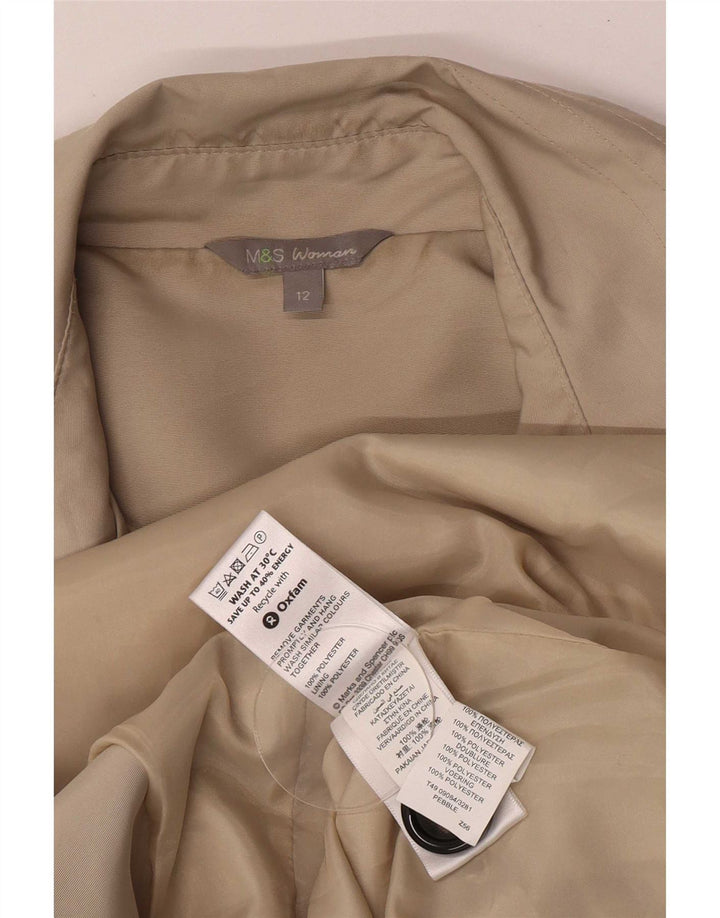Marks & Spencer Damen Trenchcoat UK 12 Medium Beige Polyester Classic