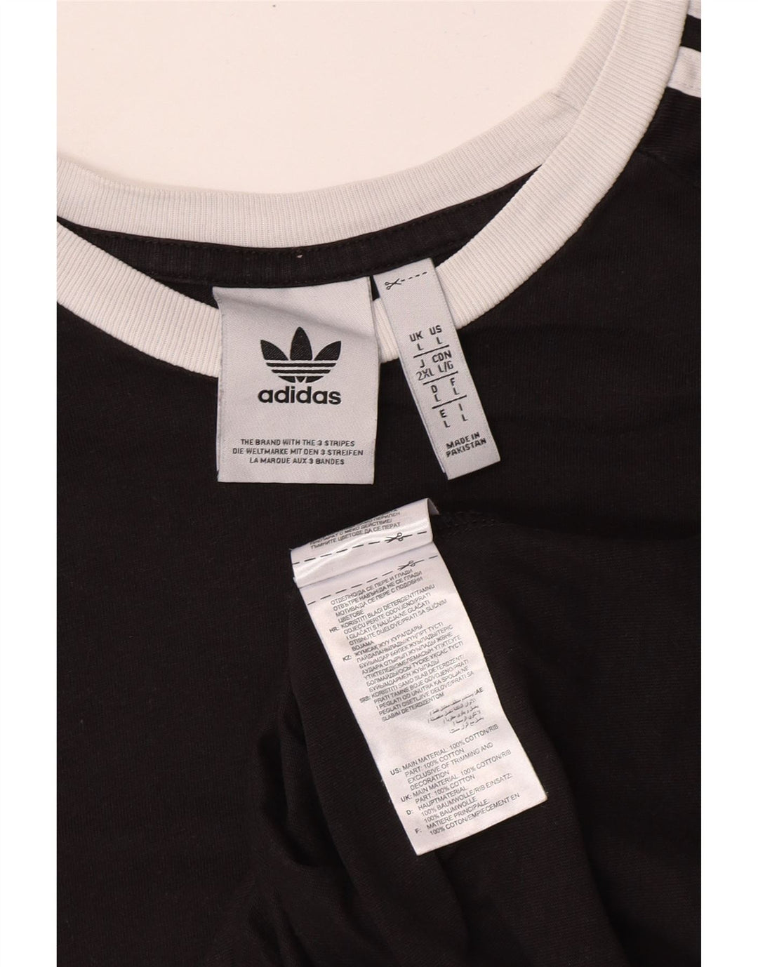 ADIDAS Herren T-Shirt Top Large Schwarz Baumwolle
