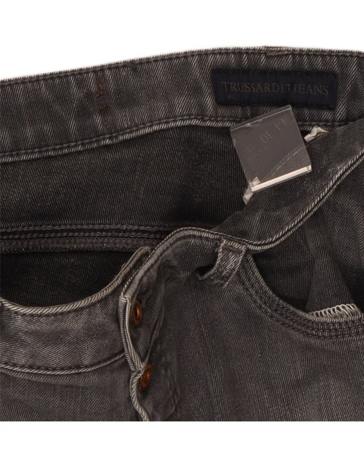 TRUSSARDI Damen Slim Jeans W28 L28 Graue Baumwolle
