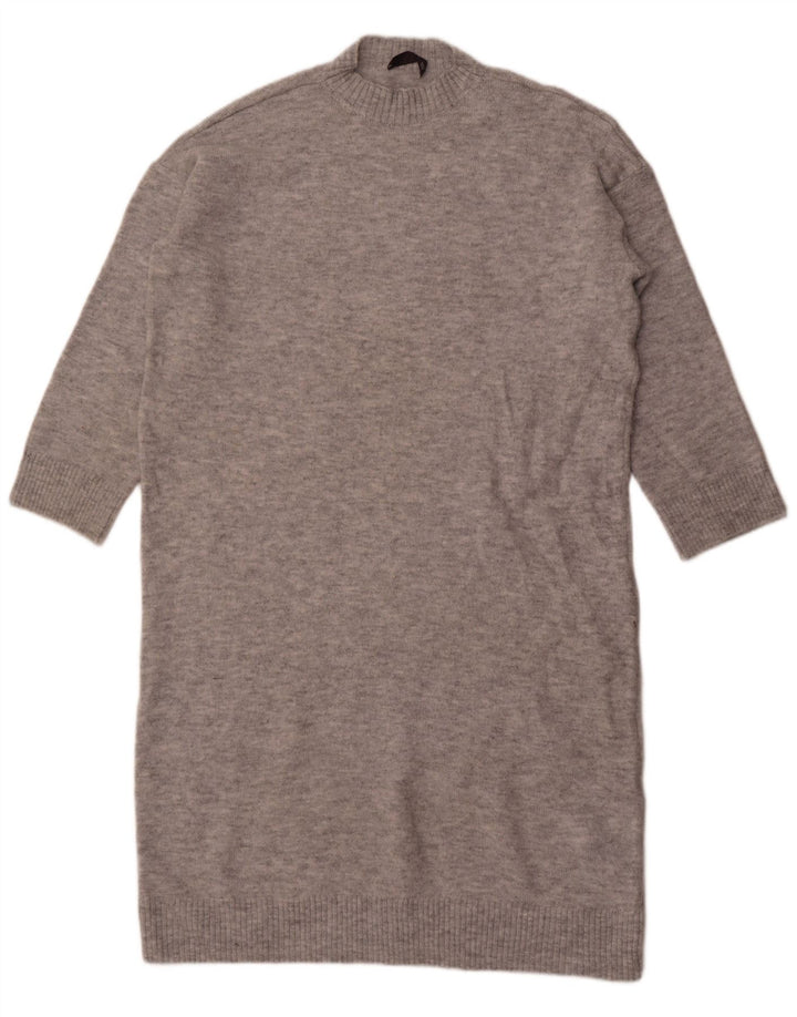 Marks & Spencer Damen-Übergröße-Pulloverkleid, Größe 46, Größe L, Grau, Acryl