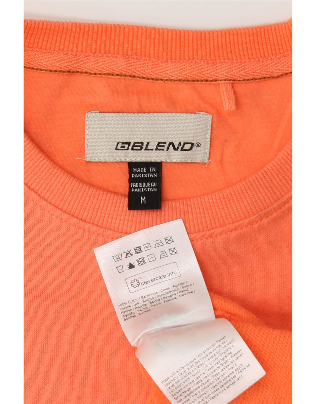 Blend Herren-Sweatshirt-Pullover aus mitteloranger Batik-Baumwolle