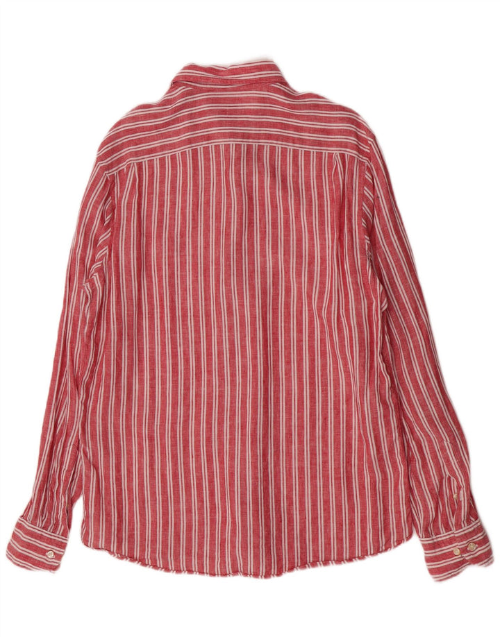 Massimo Dutti Herrenhemd, groß, rot gestreift