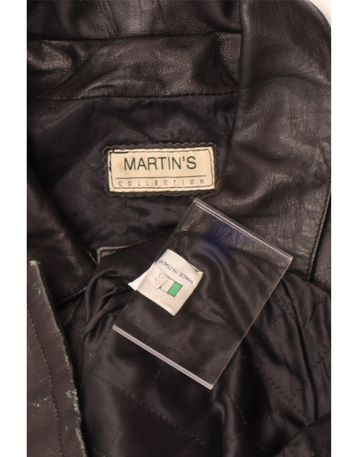 Martin's Herren-Ledermantel IT 48 Mittelschwarzes Leder