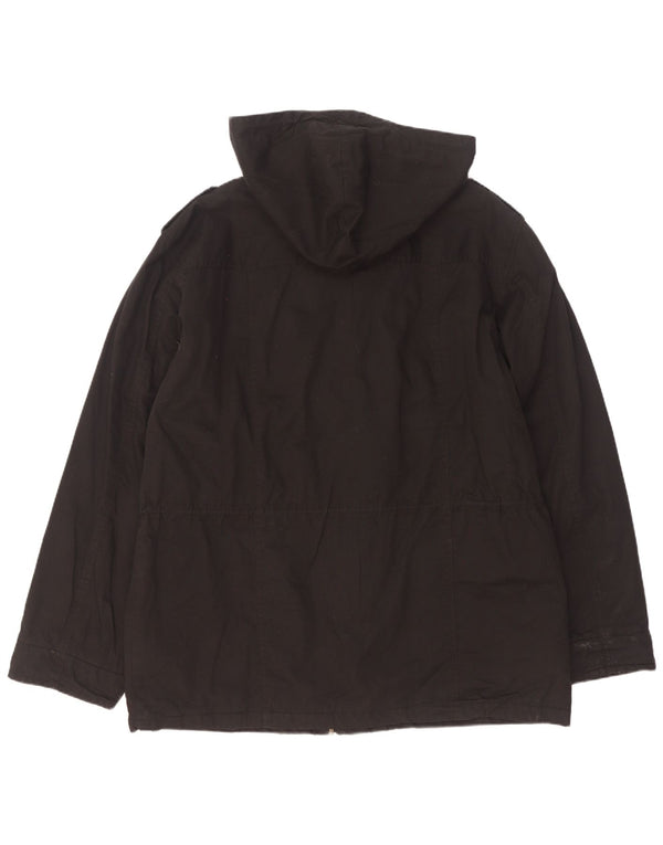 Quiksilver Herren-Militärjacke mit Kapuze, UK 42, XL, schwarze Baumwolle