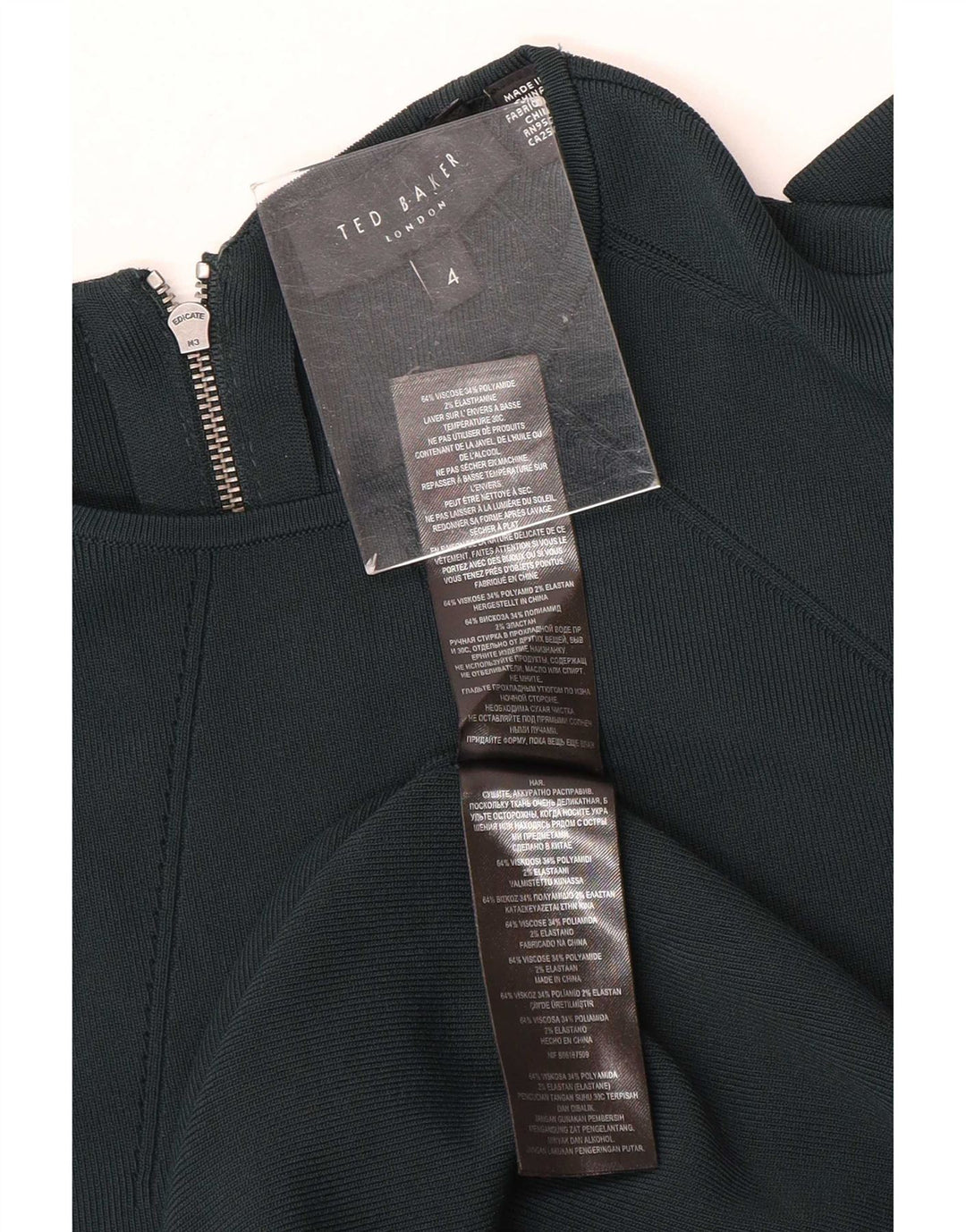Ted Baker Damen Fledermaus-Maxikleid, Größe 4, groß, grüne Viskose