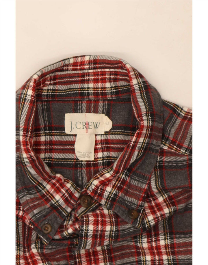 J. Crew Herren-Flanellhemd, groß, grau kariert, Baumwolle