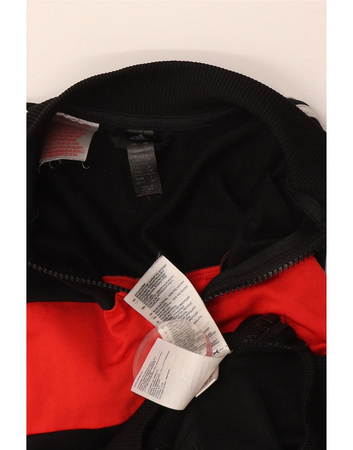 Adidas Jungen-Trainingsanzug-Top-Jacke, 7–8 Jahre, schwarzes Colourblock-Polyester