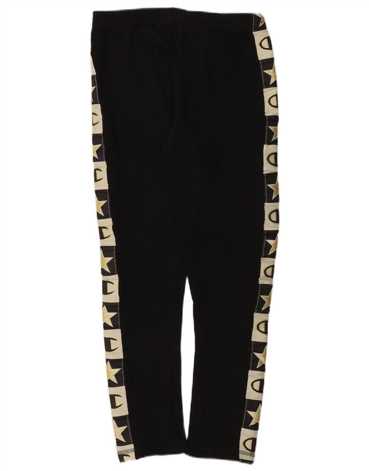 Champion Womens Graphic Leggings UK 14 Mittelschwarze Baumwolle