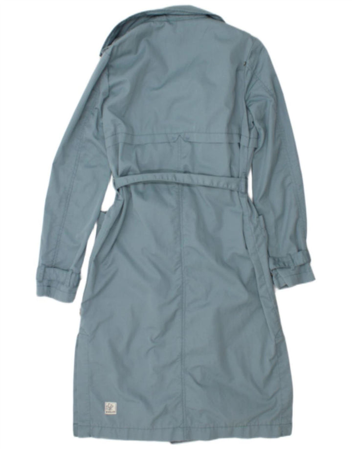 KHUJO Damen Trenchcoat UK 10 Small Blaue Baumwolle