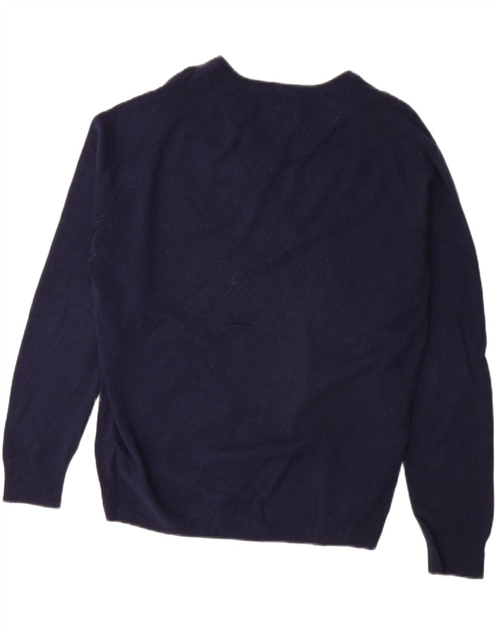 MARKS & SPENCER Herren-Pullover mit normaler Passform und V-Ausschnitt in mittlerem Marineblau