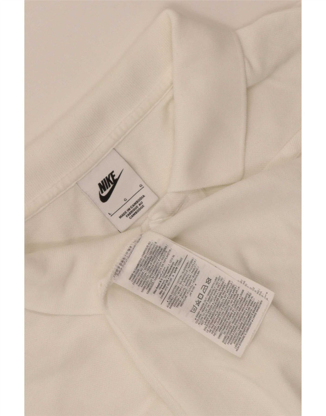 Nike Herren-Poloshirt, groß, weiße Baumwolle