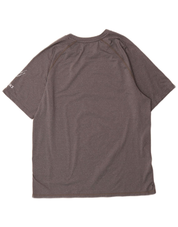 Asics Mens Graphic T-Shirt Top Medium Grey Flecked Polyester