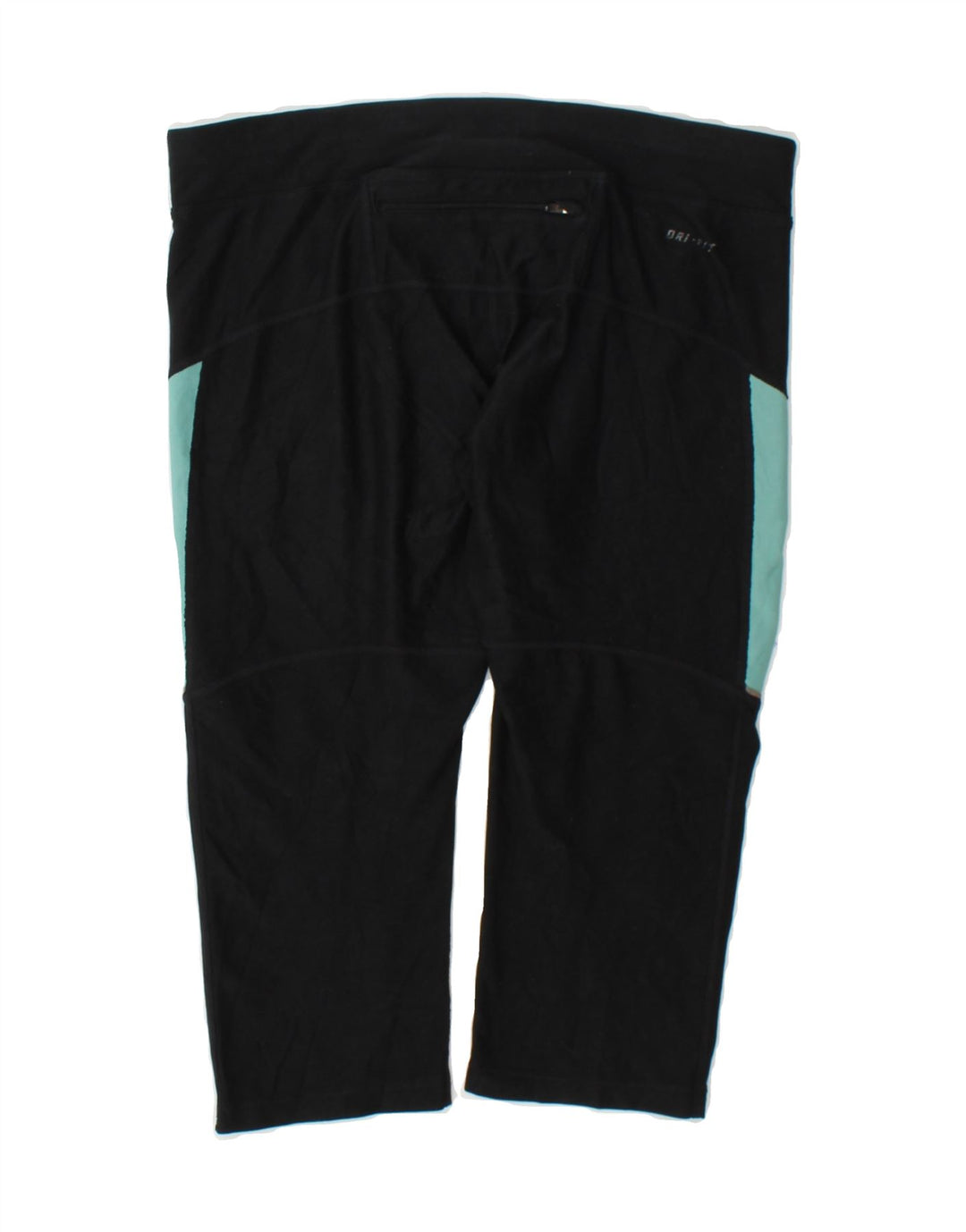 NIKE Womens Dri Fit Capri Leggings UK 14 Medium Black Colourblock Vintage Nike and Second-Hand Nike from Messina Hembry 