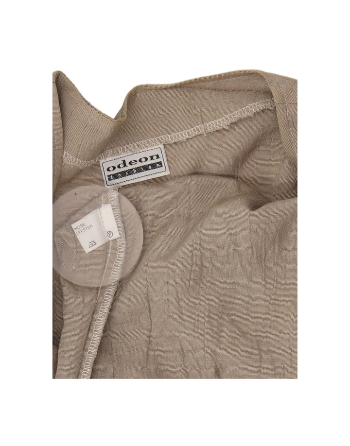 VINTAGE Womens Double Breasted Blazer Jacket UK 18 XL Beige Viscose