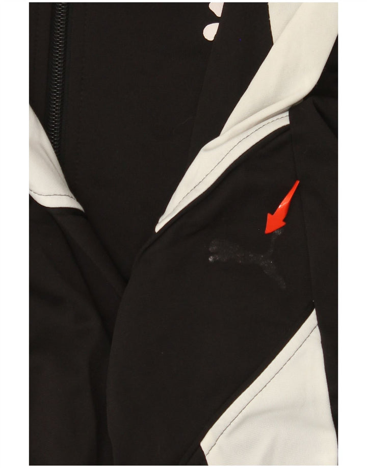 Puma Herren-Trainingsanzug-Top-Jacke, großes schwarzes Farbblock-Polyester