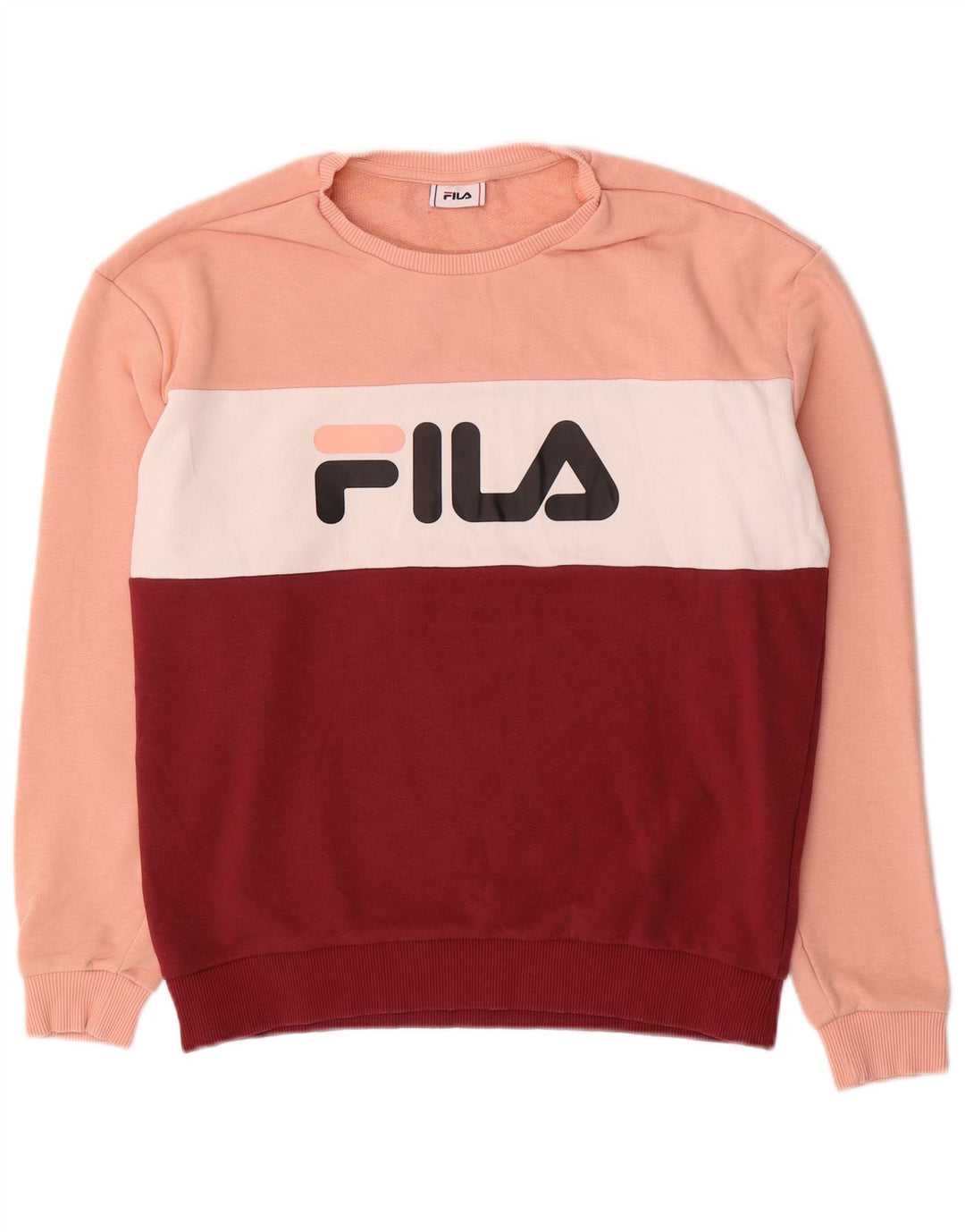 FILA Damen Sweatshirt-Pullover UK 16 Large Mehrfarbiger Farbblock