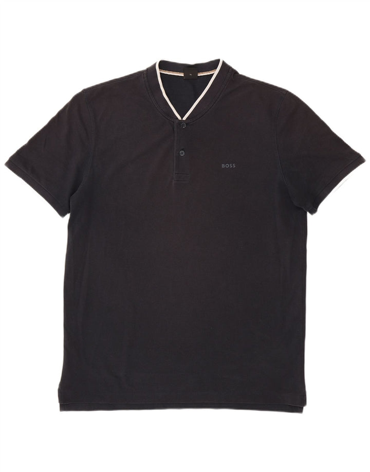Hugo Boss Herren Poloshirt XL Schwarz gestreift