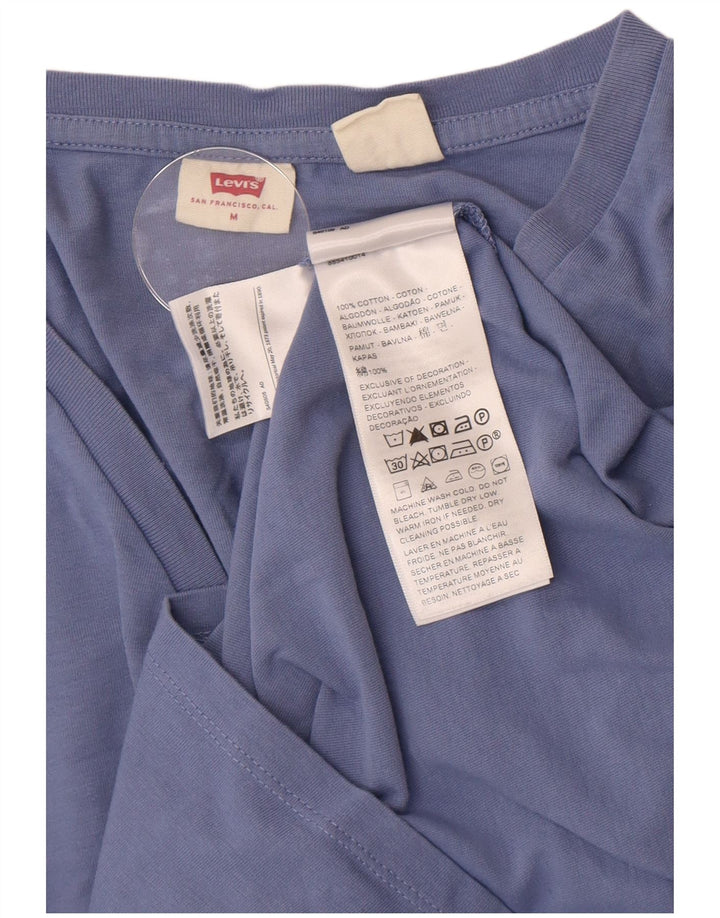 Levi's Damen T-Shirt Top UK 12 Mittelblaue Baumwolle