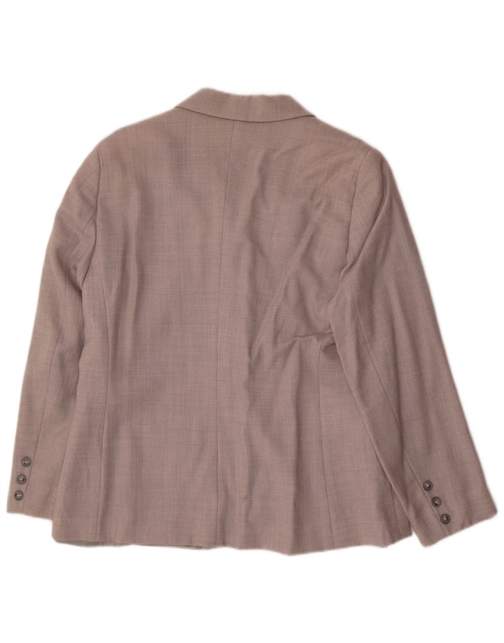 Benetton Damen 2-Knopf-Blazerjacke IT 48 XL Graue Wolle