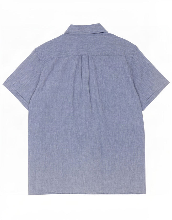 Barbour Herren Kurzarm-Hemd mit normaler Passform, großes blaues Leinen
