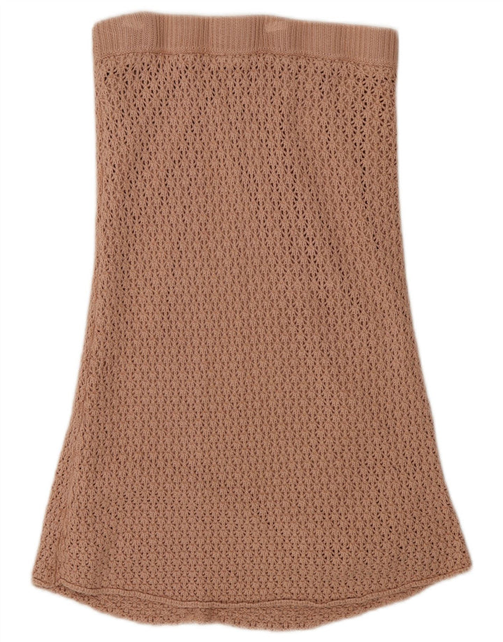 Zara Damen Häkel A-Linien-Rock Small W26 Beige Polyester