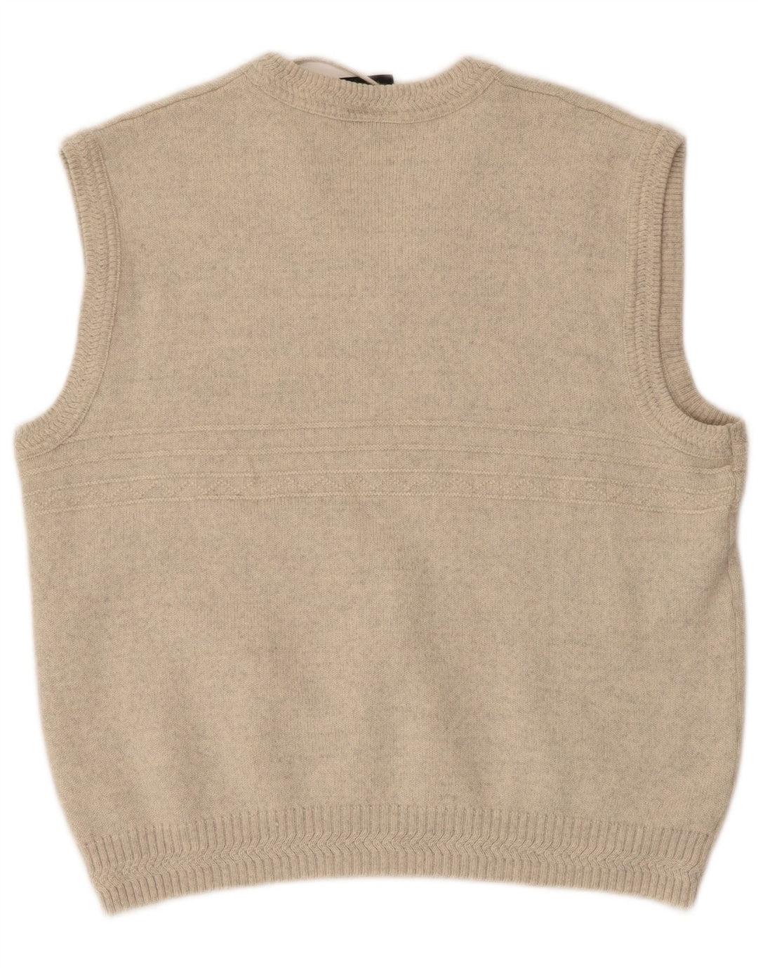 WESTBURY Herren Weste Tank Top IT 48/50 Mittelbeige gesprenkelte Wolle