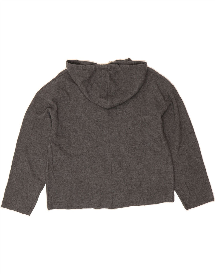 ZARA Womens Oversized Hoodie Jumper UK 10 Small Grey Vintage Zara and Second-Hand Zara from Messina Hembry 
