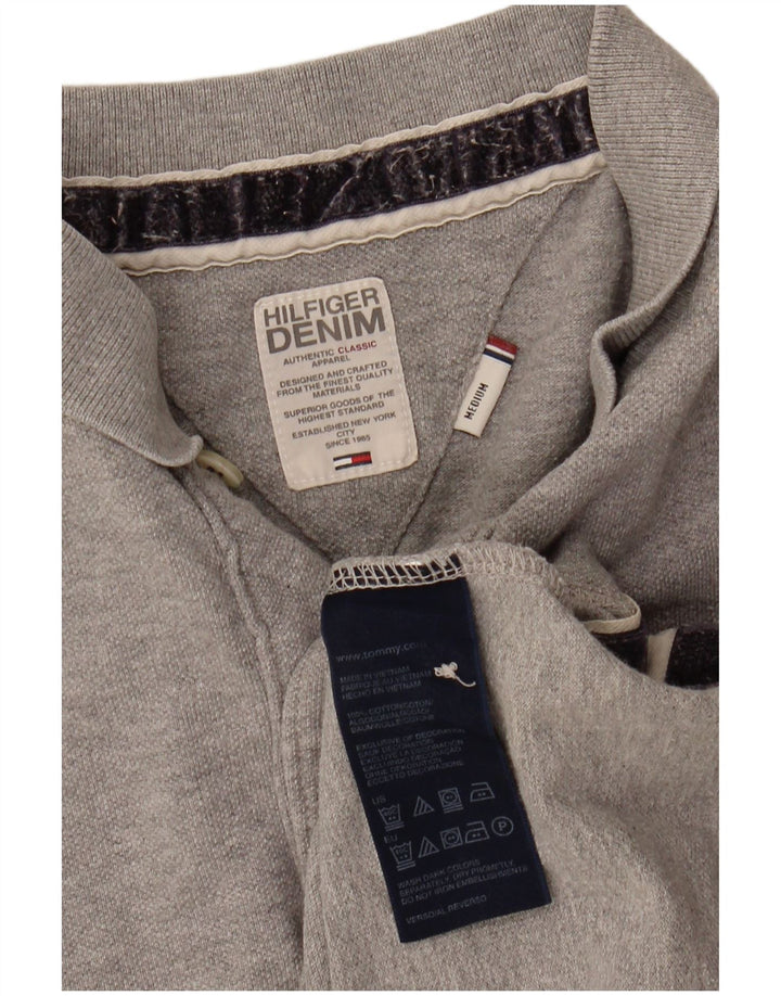 TOMMY HILFIGER Mens Polo Shirt Medium Grey Cotton