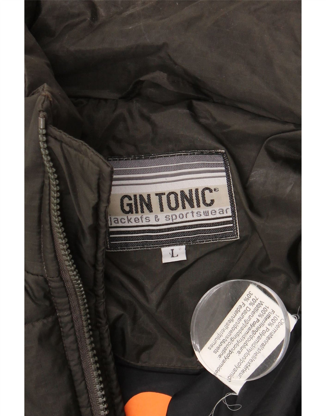 Gin Tonic Herren Wattierte Jacke UK 40 Large Schwarz Polyamid