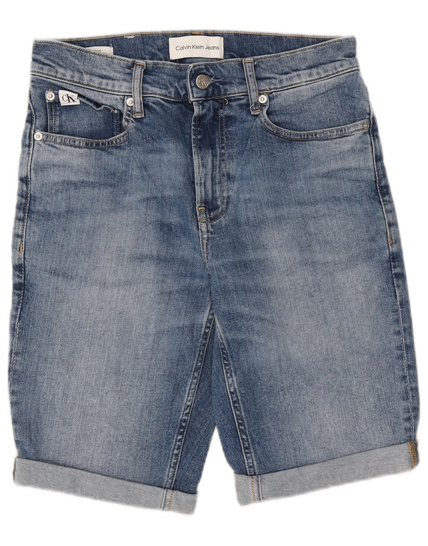 CALVIN KLEIN Herren Jeansshorts W29 Small Blaue Baumwolle