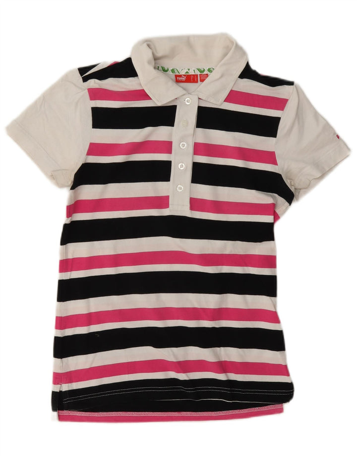 Puma Damen Poloshirt UK 10 Small Mehrfarbig gestreift