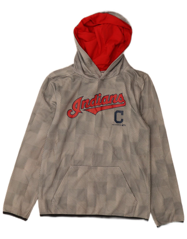 Genuine Merchandise Kapuzenpullover „Indians“ für Jungen, 12–13 Jahre, groß, grau kariert