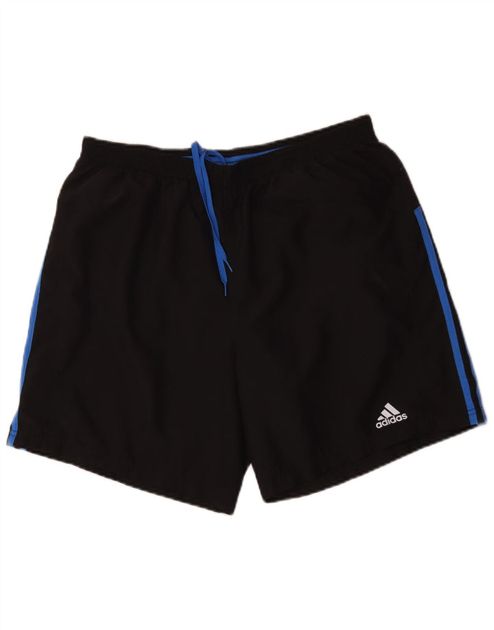 Adidas Herren Climalite Sportshorts, groß, schwarzes Farbblock-Polyester