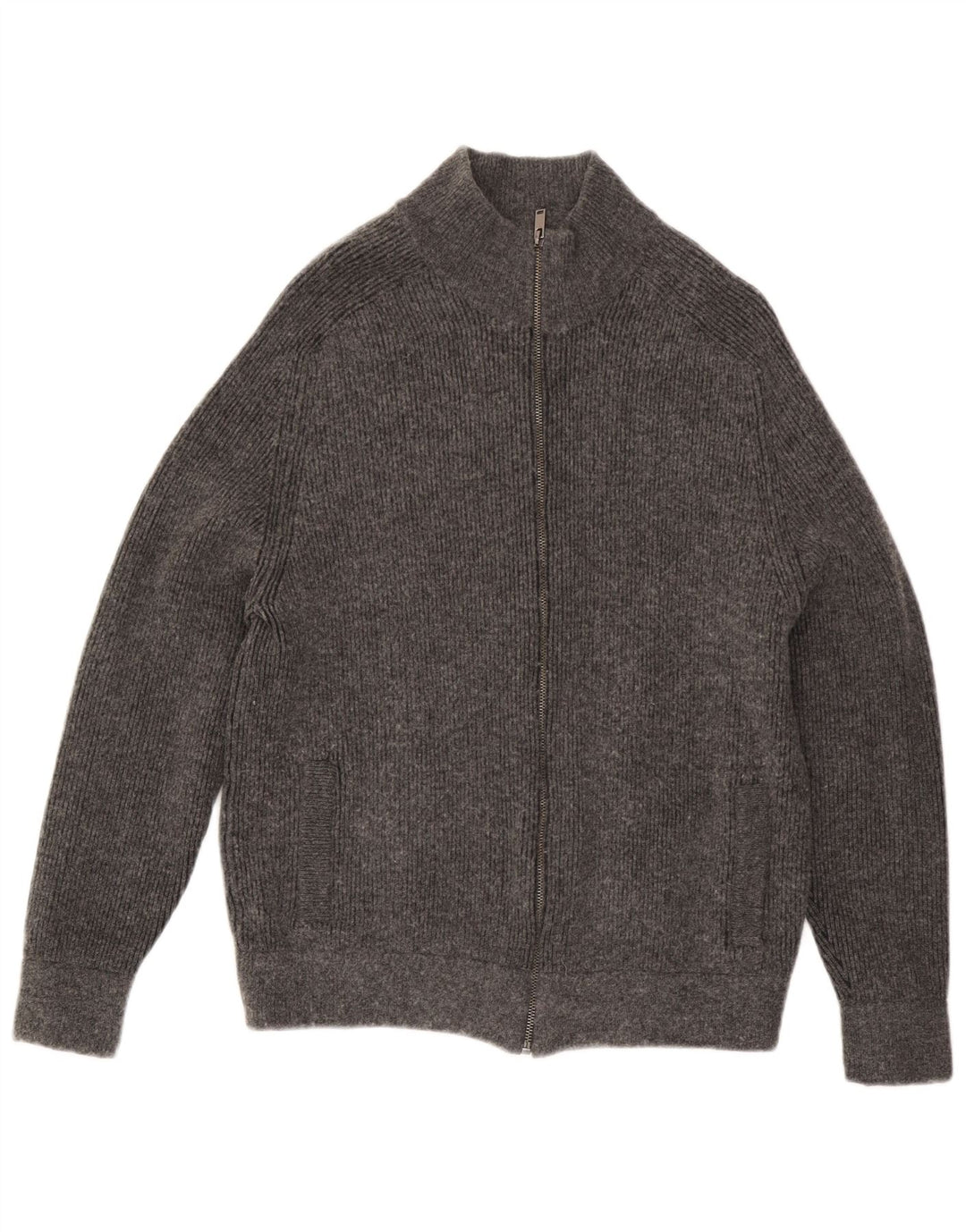 Marks & Spencer Herren-Strickjacke, groß, aus grauer Baumwolle