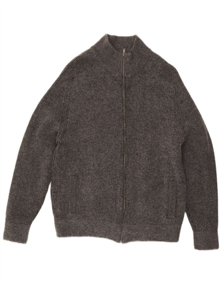 Marks & Spencer Herren-Strickjacke, groß, aus grauer Baumwolle