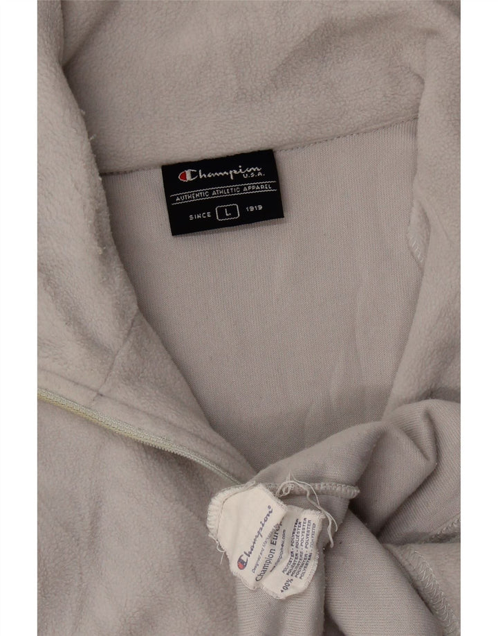 Champion Herren-Fleecepullover mit Reißverschluss am Hals, großes graues Polyester