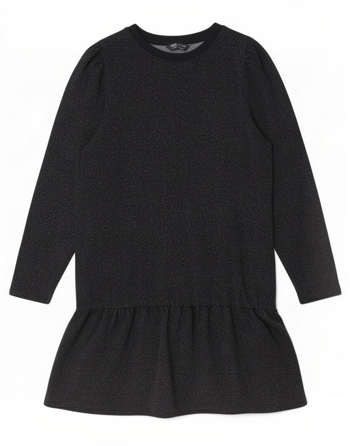 Marks & Spencer Damen Langarm-Pulloverkleid UK 12 Medium Schwarz